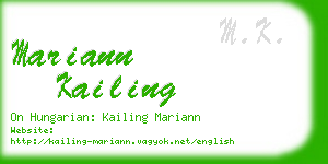 mariann kailing business card